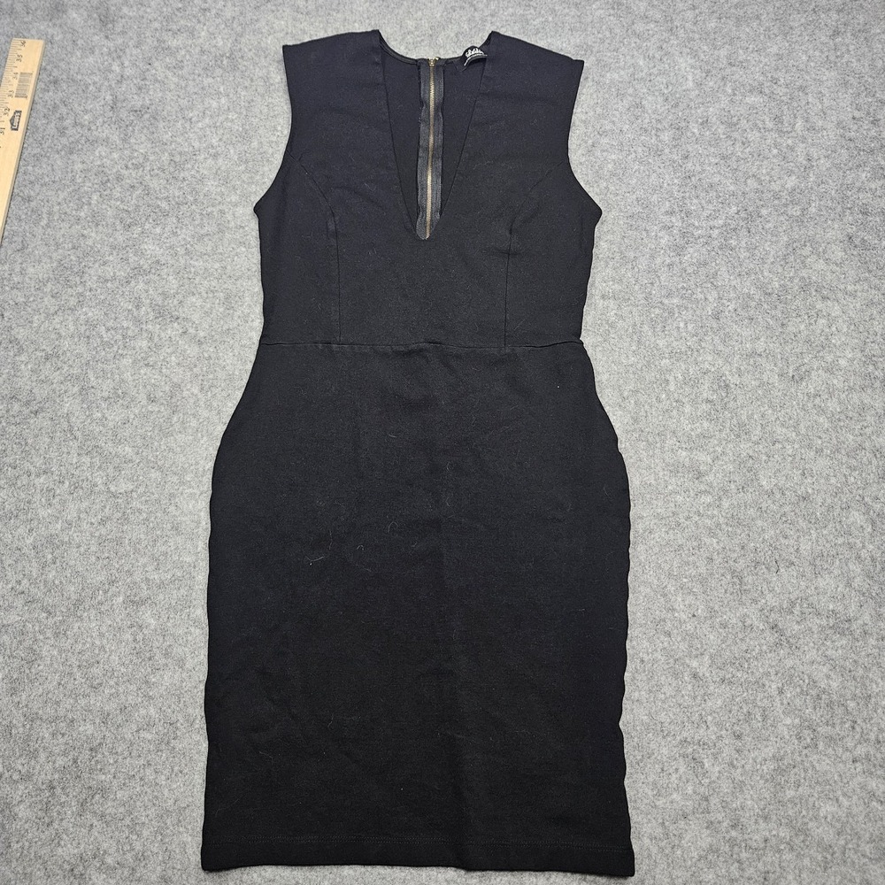 Black Plunge V-Neck Sleeveless Bodycon Mini Dress‎ Lulus Size XL